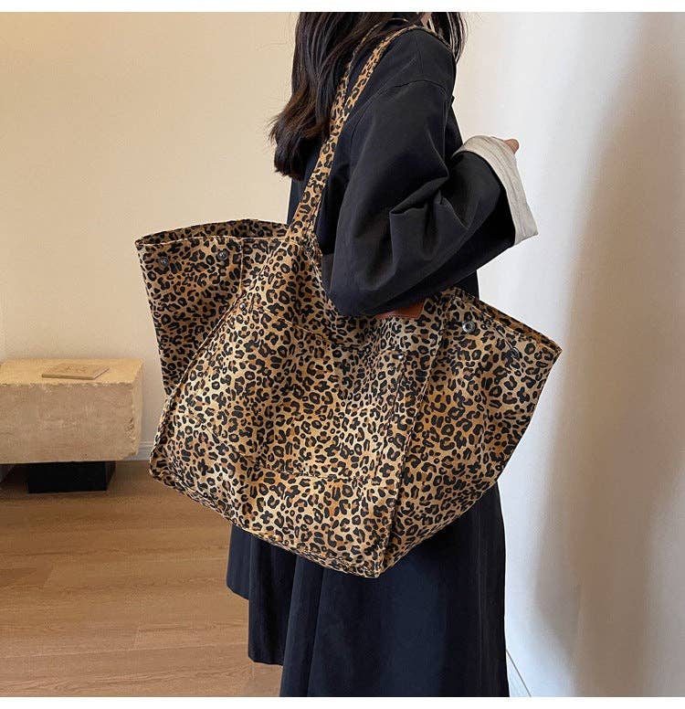 Leopaed Print Shoulder Bag Large Capacity Tote Bag DPB1625