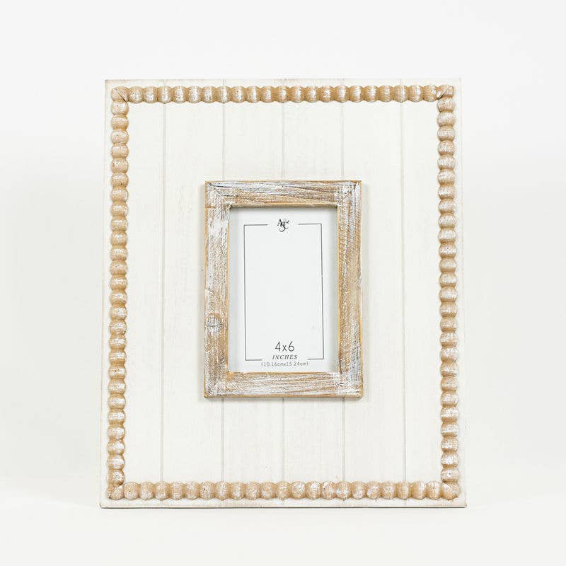 12x14x1.5 wd beaded photo frame, (4x6) photo