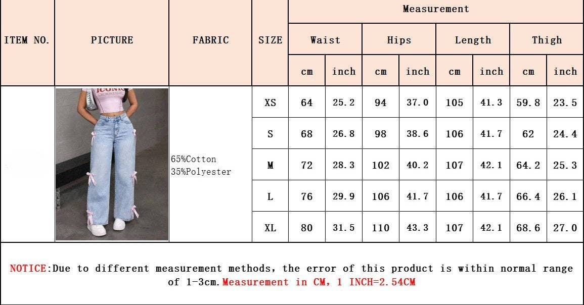 Bow Decoration Washed Street Straight Leg Jeans DP25A488