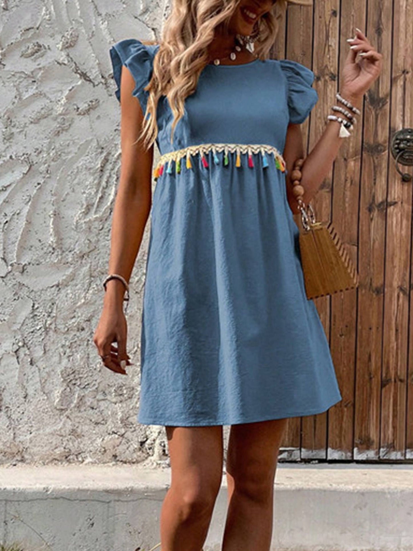 Lace Patchwork Backless Dress