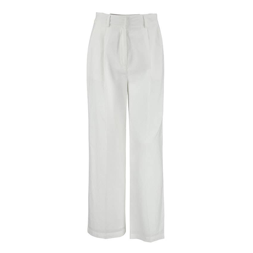 COTTON HEMP LOOSE STRAIGHT LEG WIDE LEG PANTS