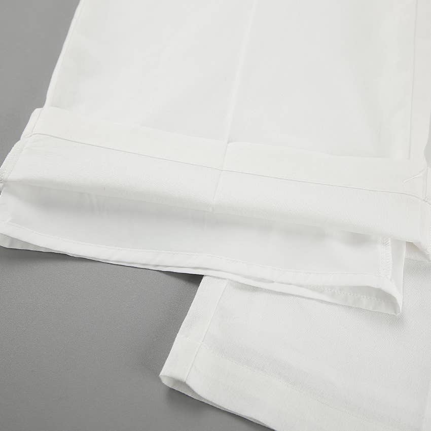 COTTON HEMP LOOSE STRAIGHT LEG WIDE LEG PANTS