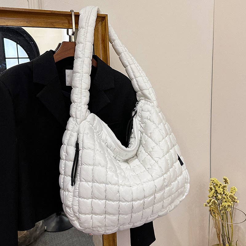 Ladies Lightweight Puffer Zip Closure Handbag