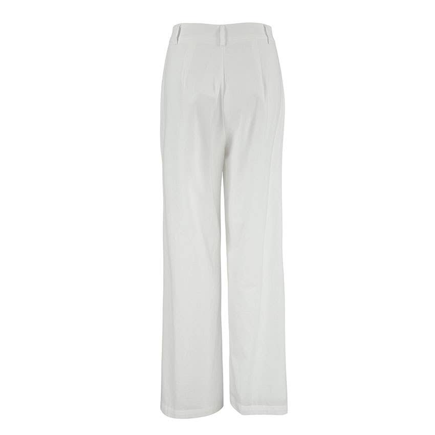 COTTON HEMP LOOSE STRAIGHT LEG WIDE LEG PANTS