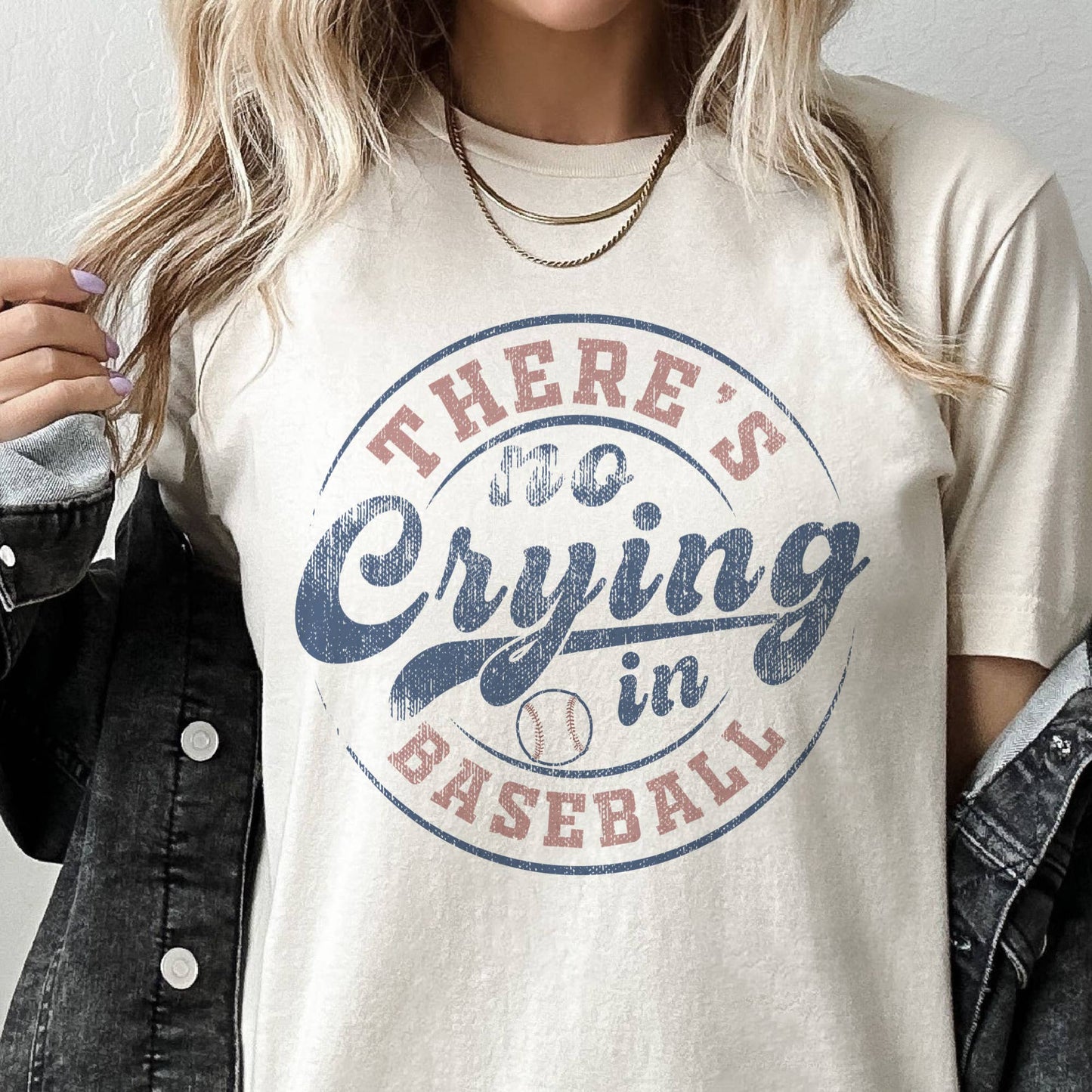 There's No Crying in Baseball Sport Ballpark Graphic Tee