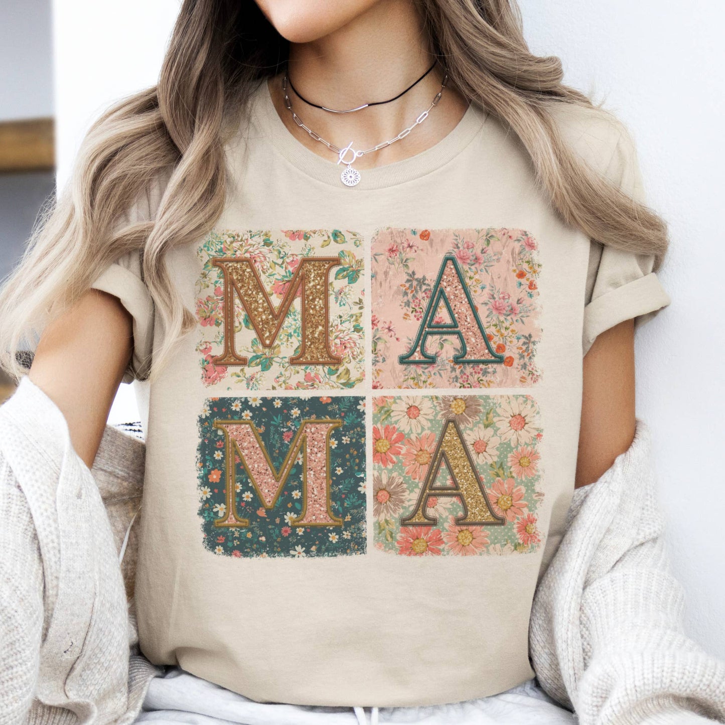 Mothers day mama floral flower Graphic Tee
