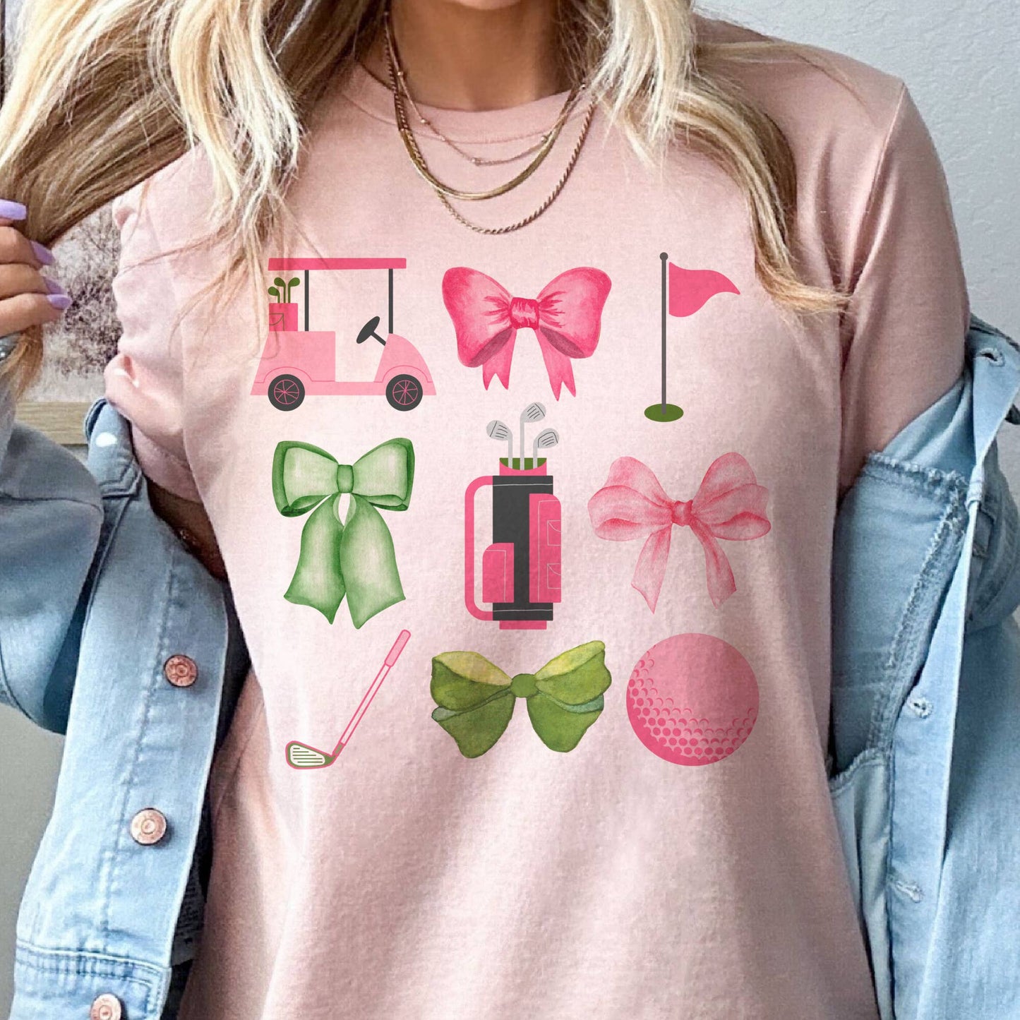 Preppy Golf Collage Country Club Summer Graphic Tee