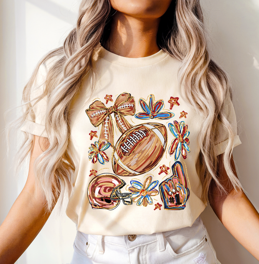 FOOTBALL FLORAL CREWNECK TEE