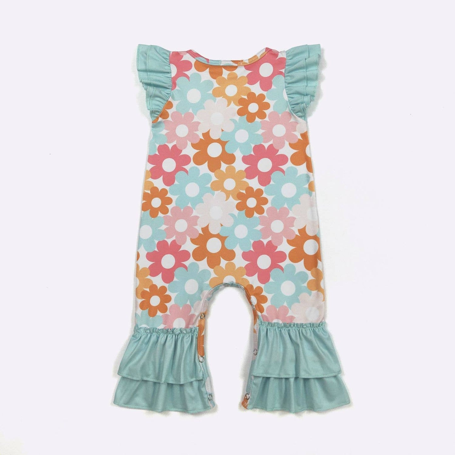 Aqua Daisy Baby Romper