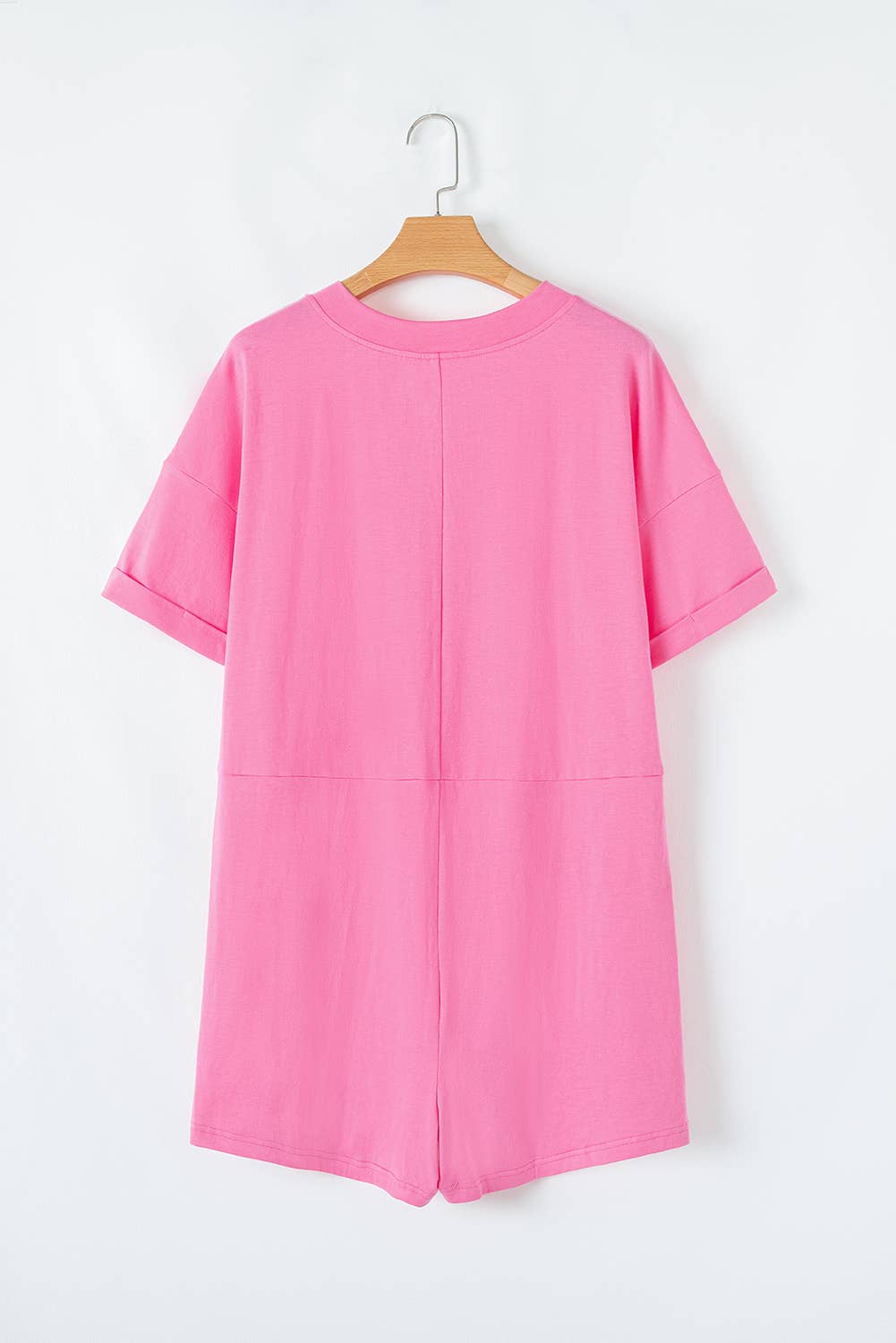 Loose Half Sleeve V Neck Knit Romper