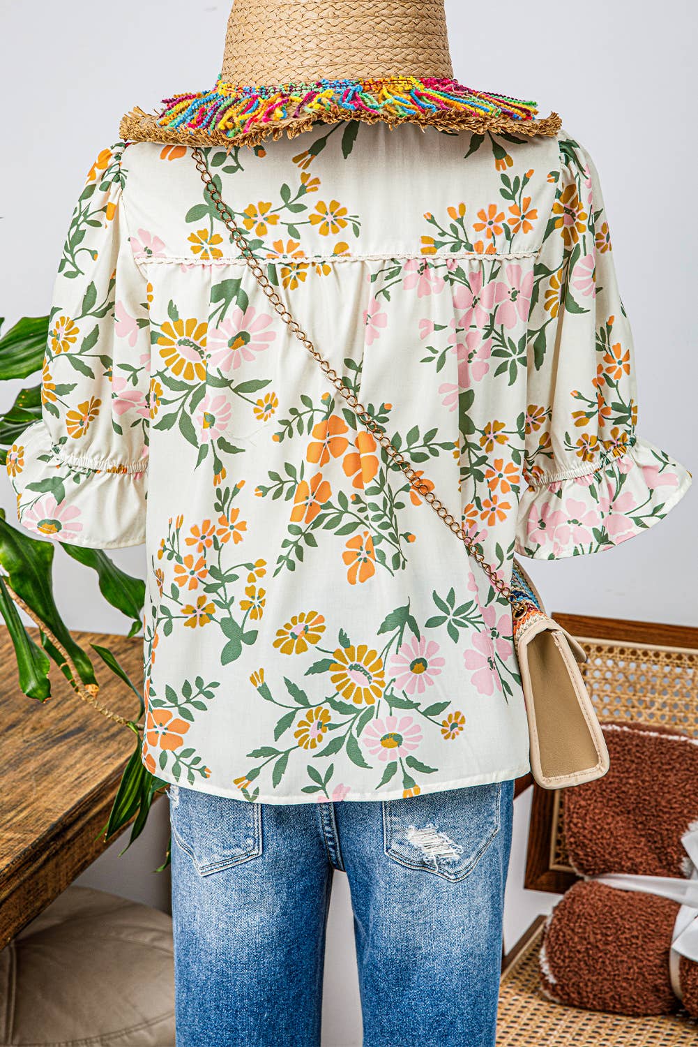 Fashion-W Crochet Boho Half & Long Sleeve Floral Blouse