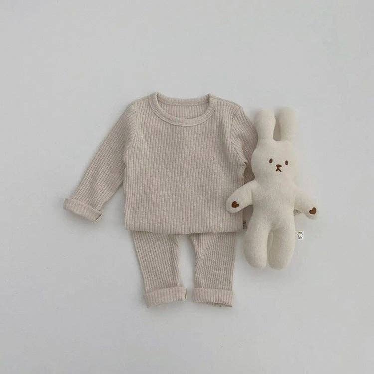 Baby Solid Color Soft Cotton Pajamas Home Clothes Sets