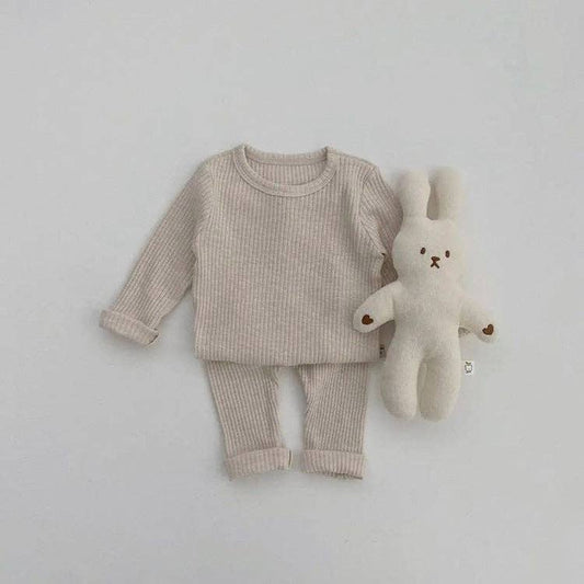 Baby Solid Color Soft Cotton Pajamas Home Clothes Sets