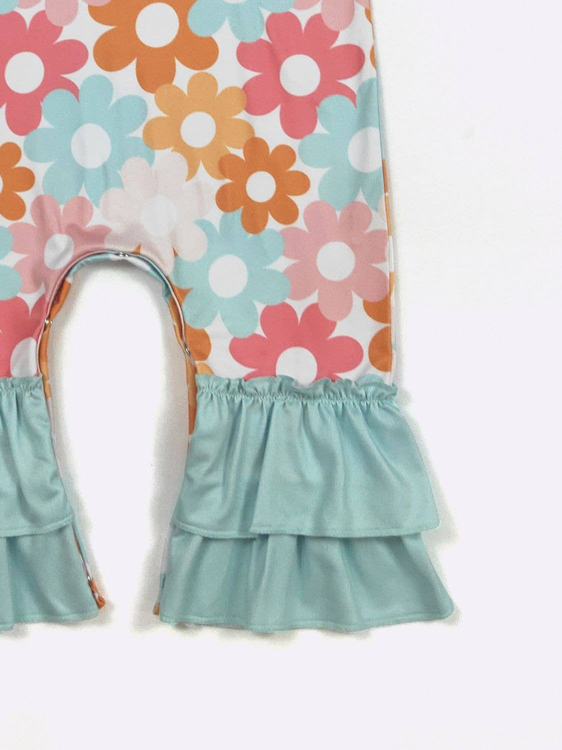 Aqua Daisy Baby Romper