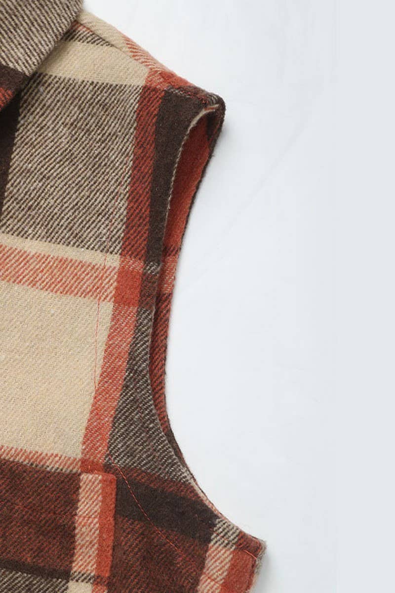 MID-LENGTH PLAID VEST