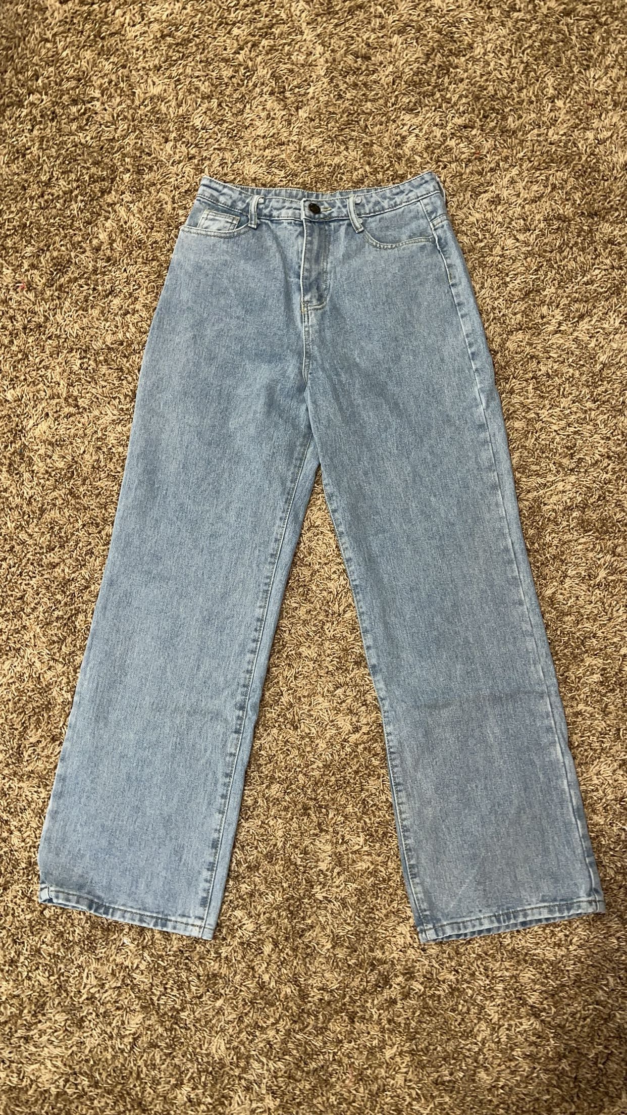 Petal Pocket Casual Wish Loose Washed-out Denim Pants