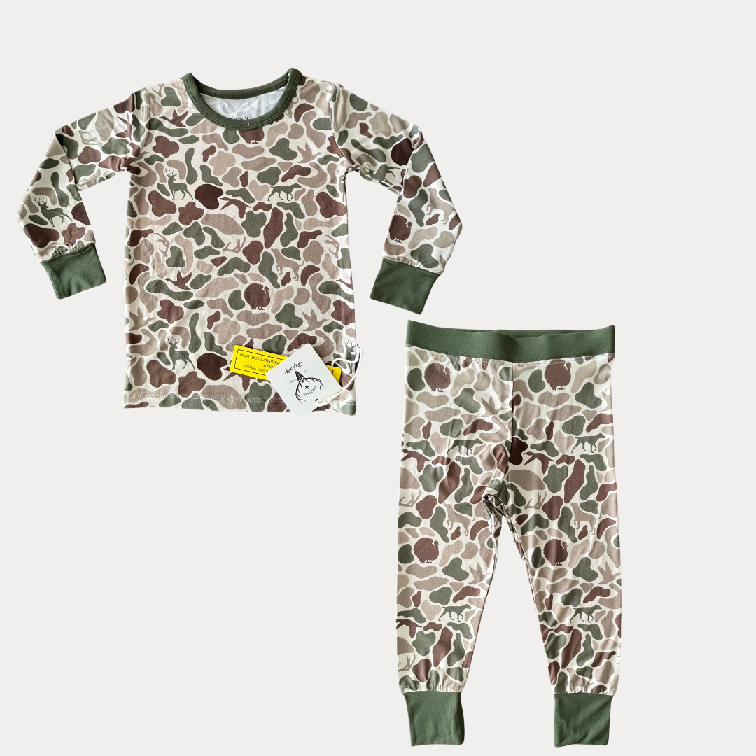 Camo, hunting, bamboo pajamas