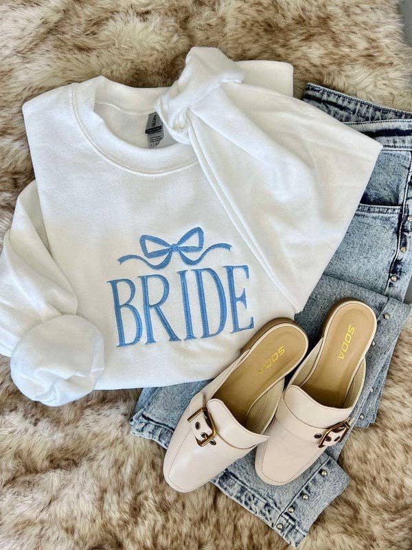 Bride Coquette Bow Embroidered Sweatshirt