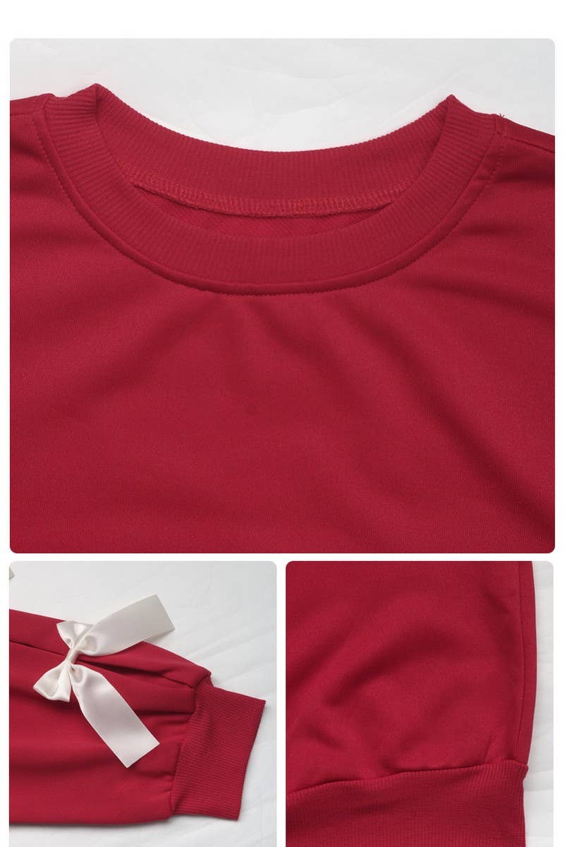 BOW RED CHRISTMAS SWEATSHIRT