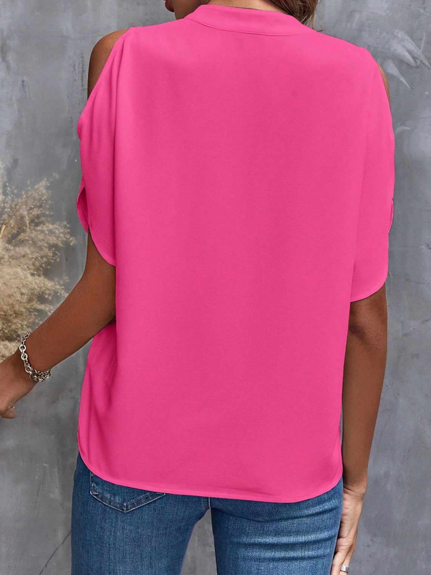 V-neck Stylish Off Shoulder Sleeve Women's Top