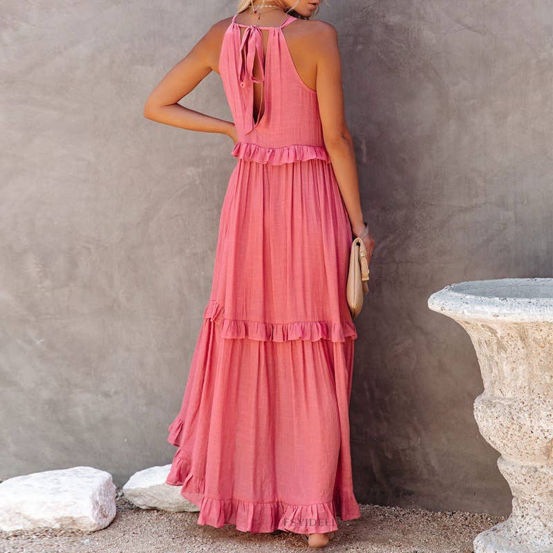 Temperament long floor skirt Cake skirt dress