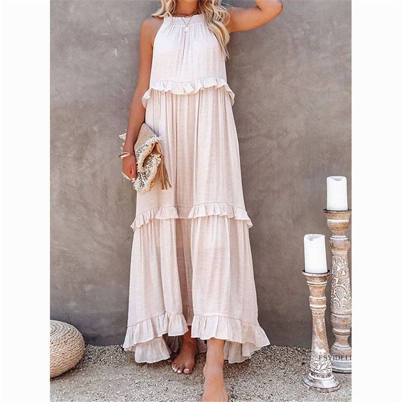 Beach Maxi Dress With Ruffle Hem